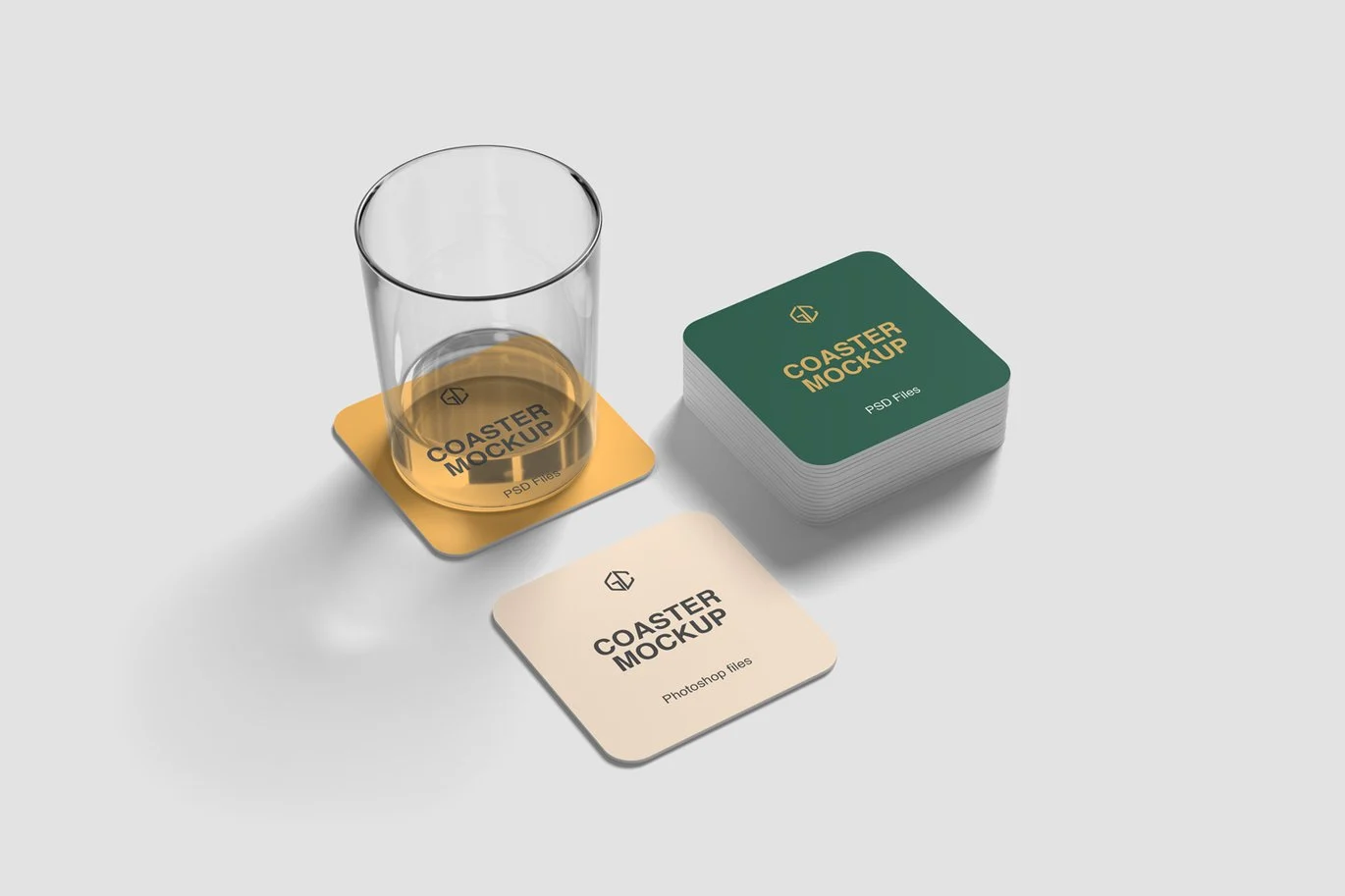 杯垫设计展示样机 Coaster Mockups