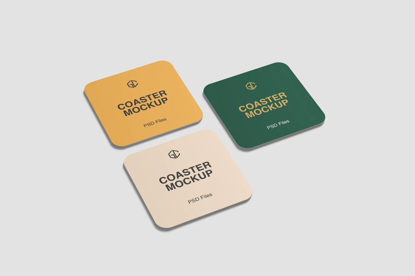 杯垫设计展示样机 Coaster Mockups