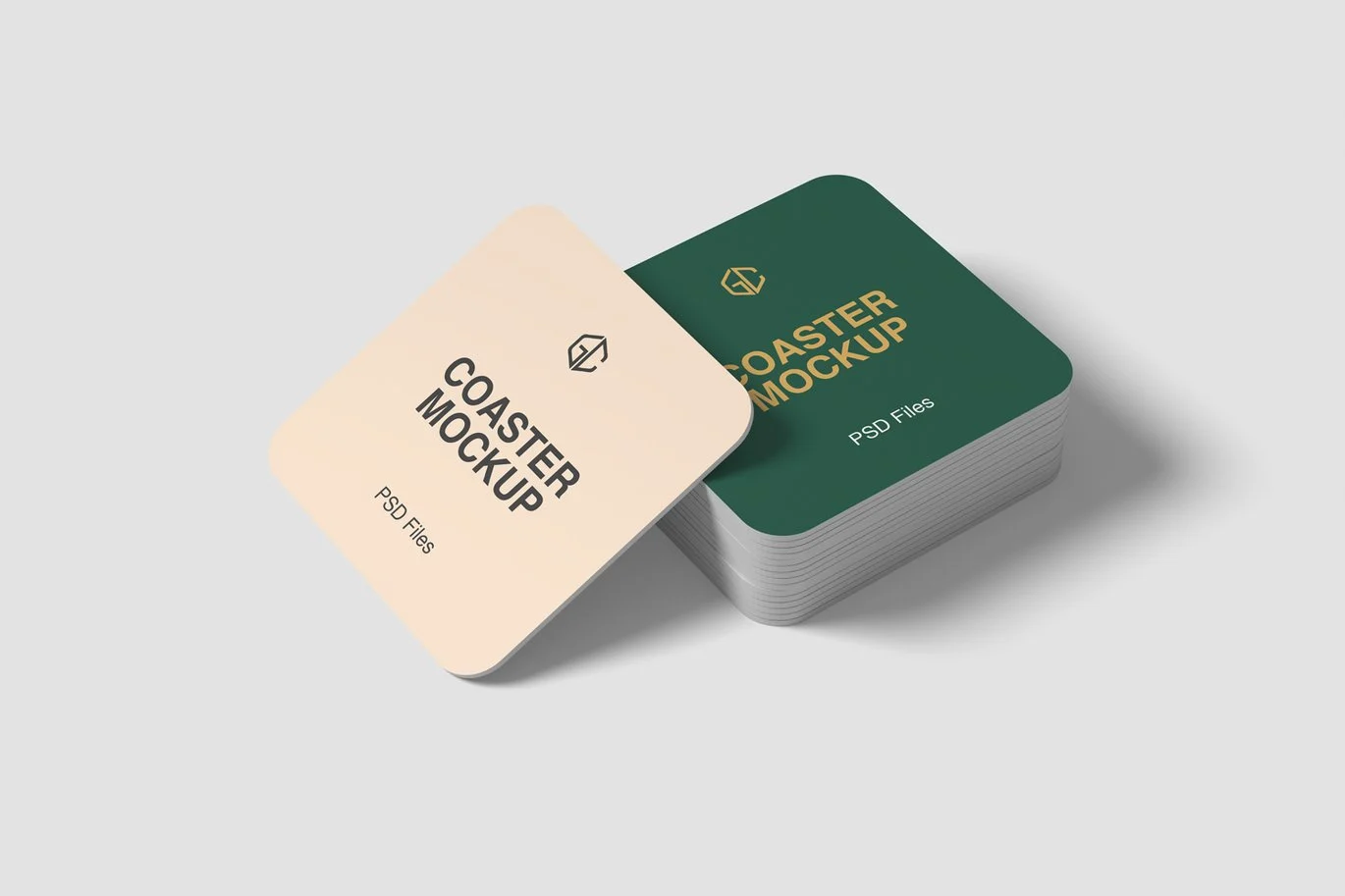 杯垫设计展示样机 Coaster Mockups