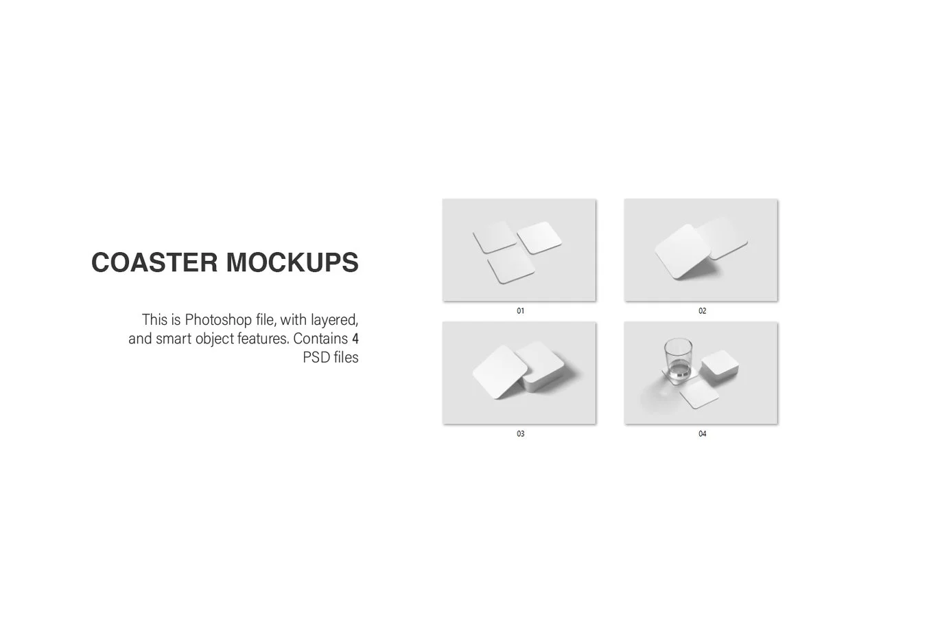 杯垫设计展示样机 Coaster Mockups