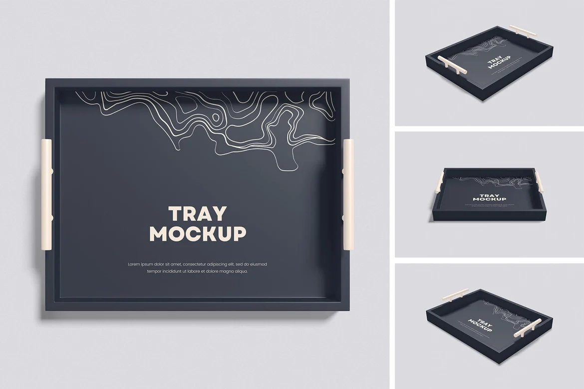 餐盘食品展示样机 Tray Mockup