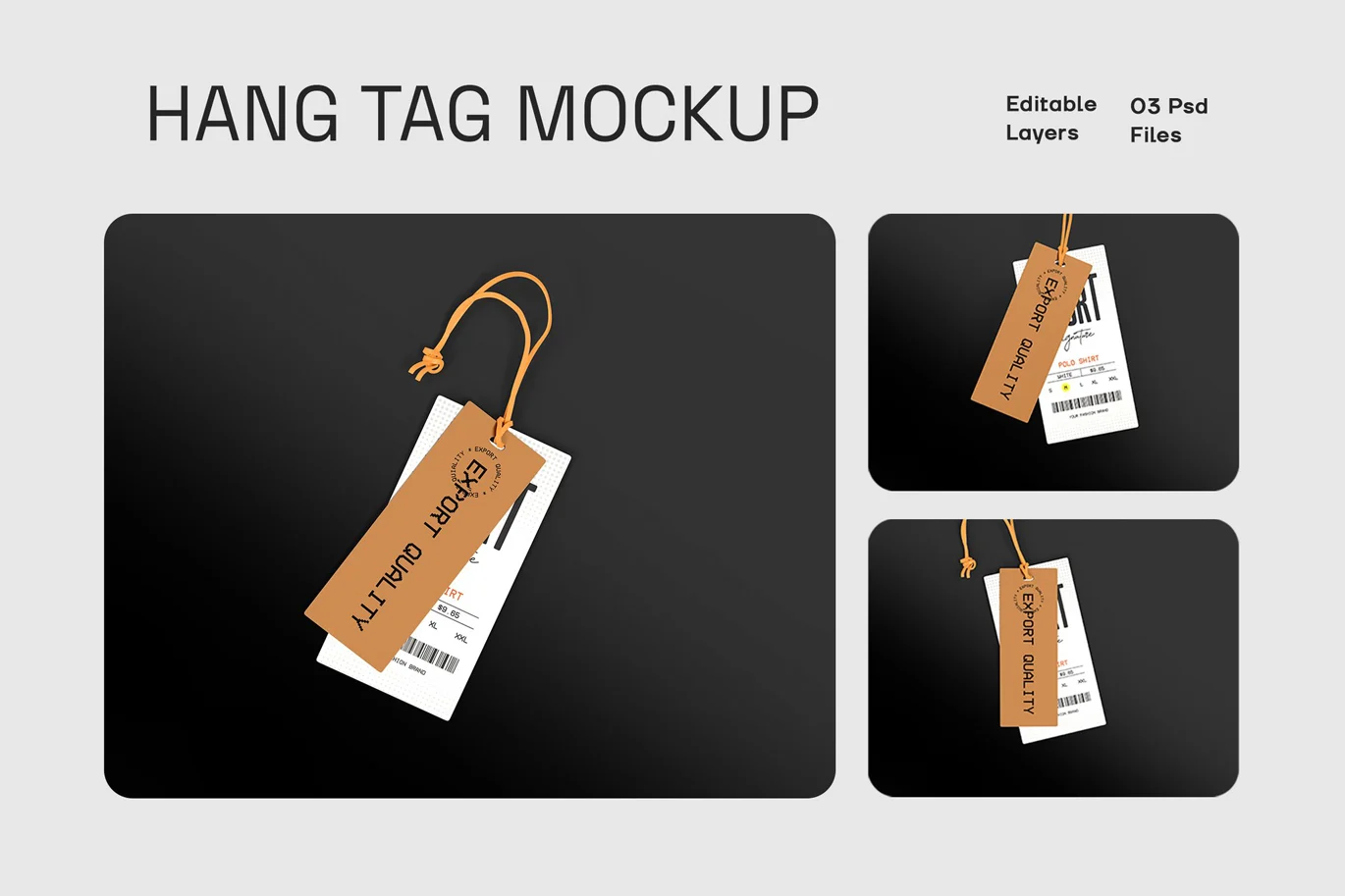 服装吊牌品牌样机套装 Clothing Hang Tag Branding Mockup Set