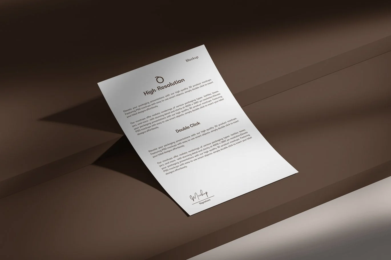 A4文件夹与信纸组合样机 A4 Folder with Letterhead Mockup