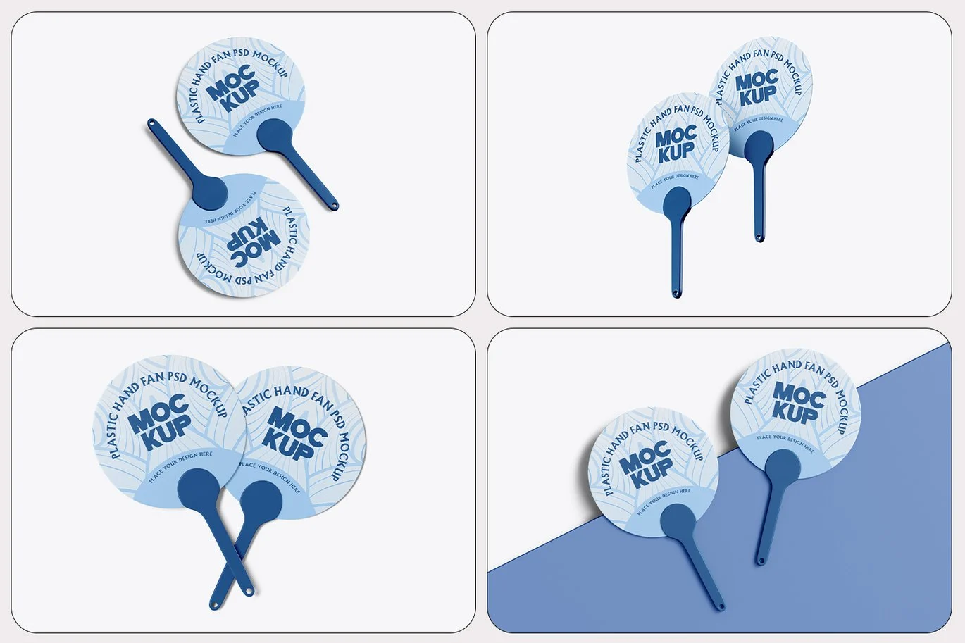 塑料手扇产品设计样机 Plastic Hand Fan Mockup