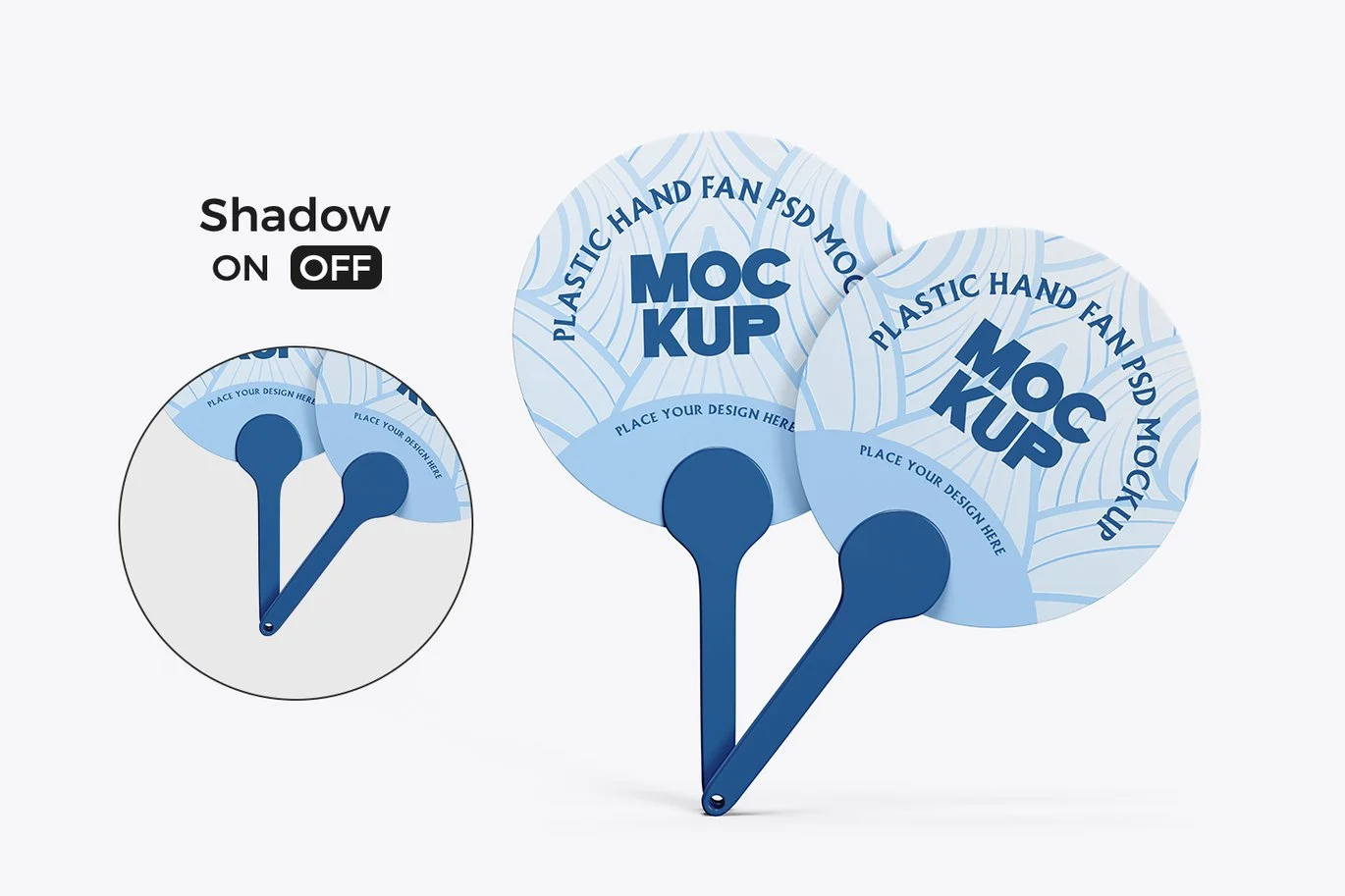 塑料手扇产品设计样机 Plastic Hand Fan Mockup