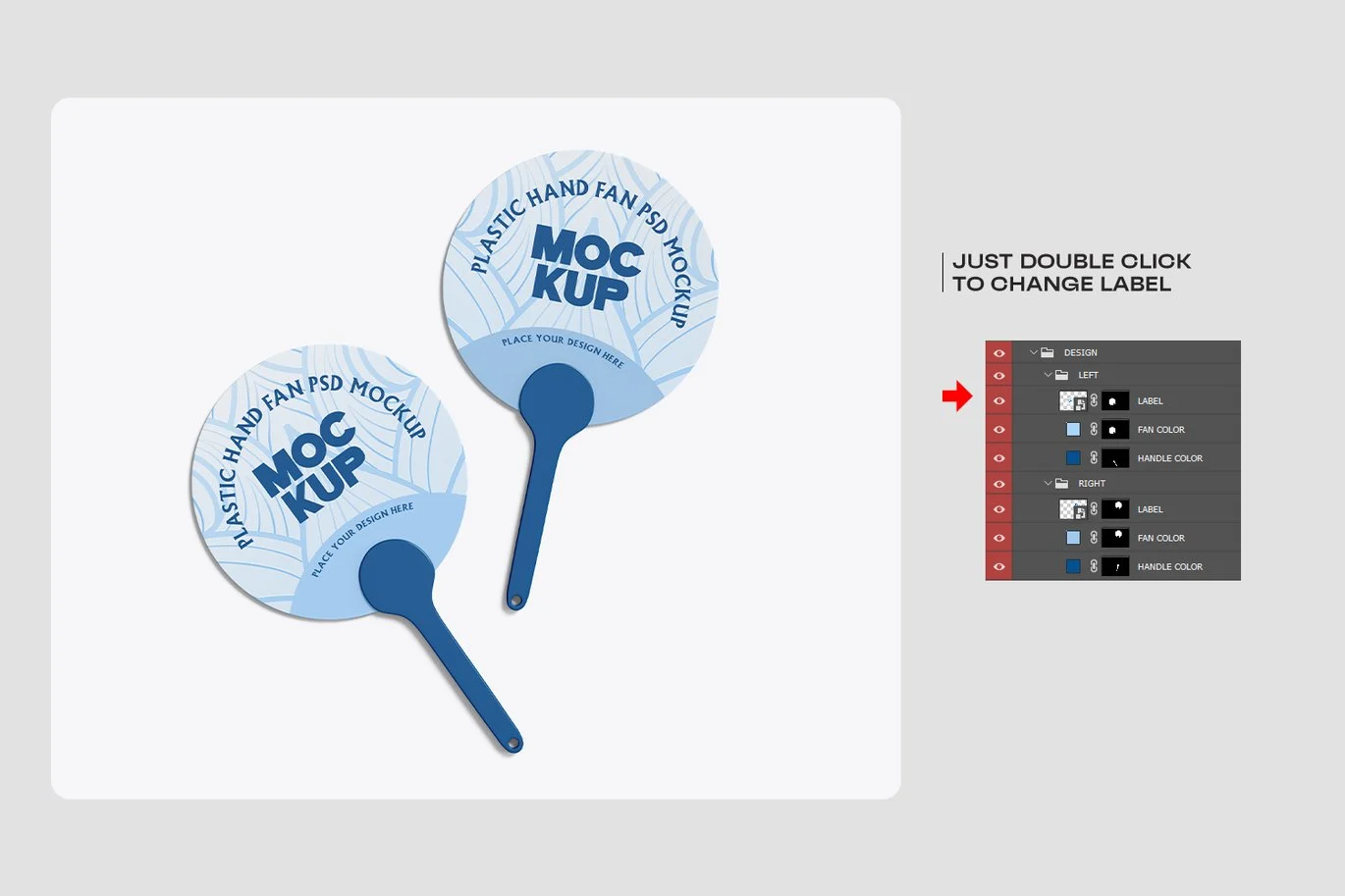 塑料手扇产品设计样机 Plastic Hand Fan Mockup