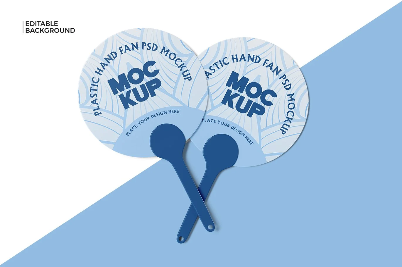 塑料手扇产品设计样机 Plastic Hand Fan Mockup