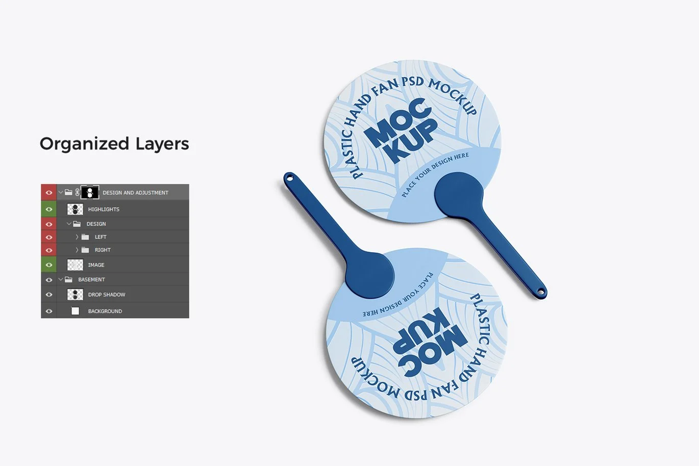 塑料手扇产品设计样机 Plastic Hand Fan Mockup