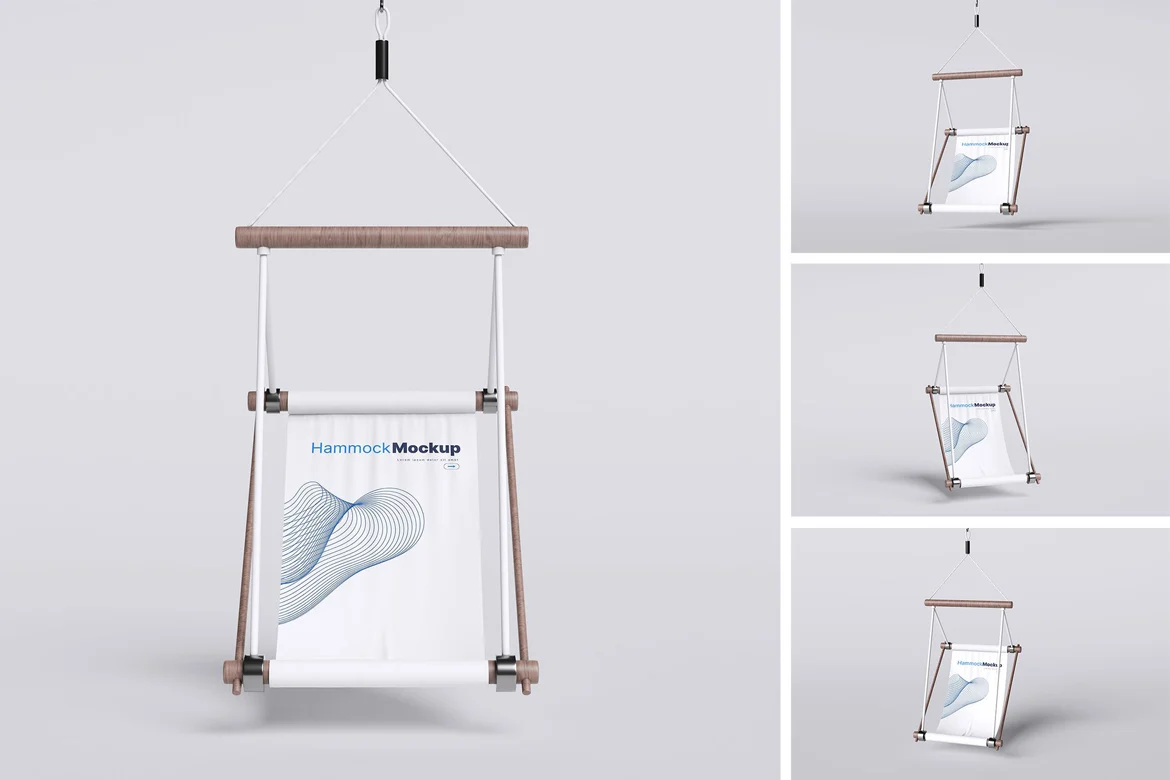 折叠吊床椅家居场景样机 Hammock Chair Mockup