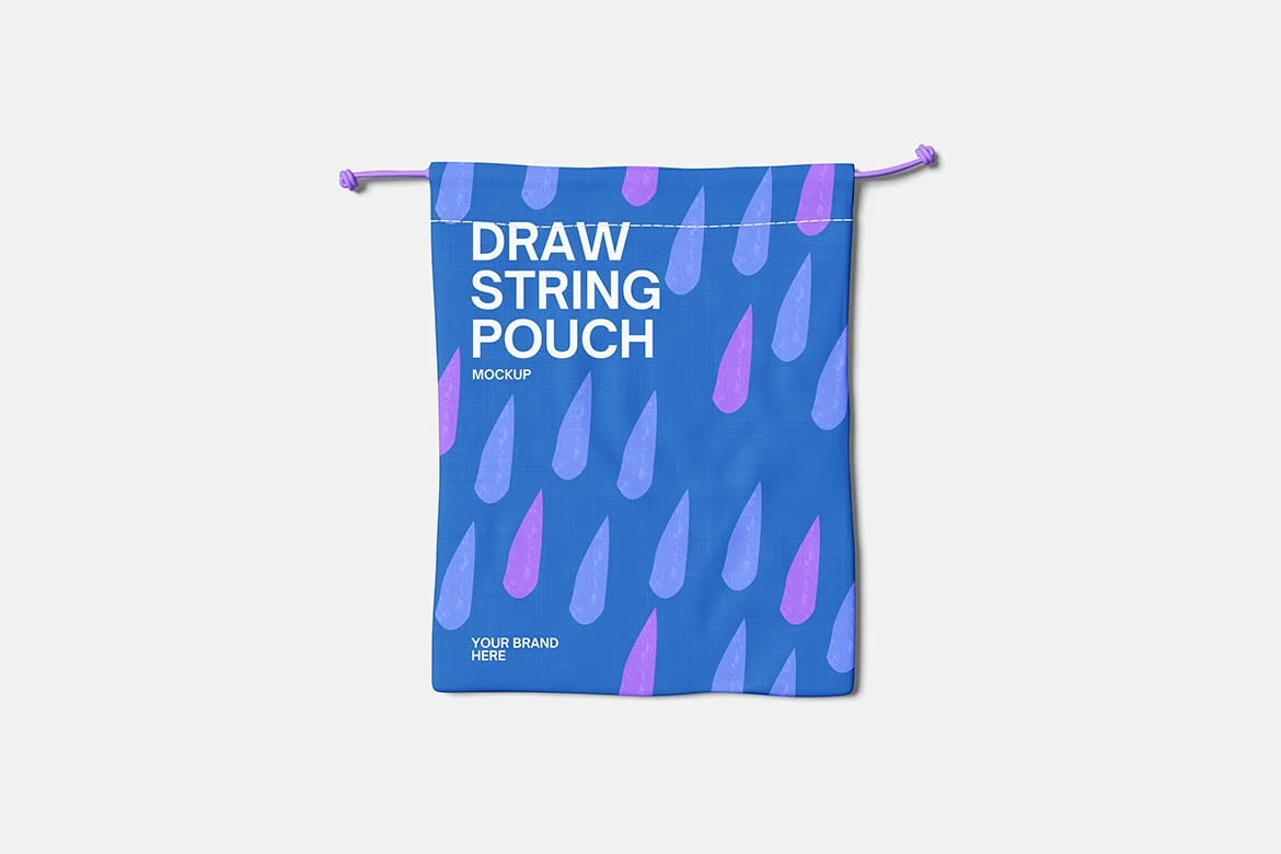 束口抽绳袋包装设计样机 Drawstring Pouch Mockup