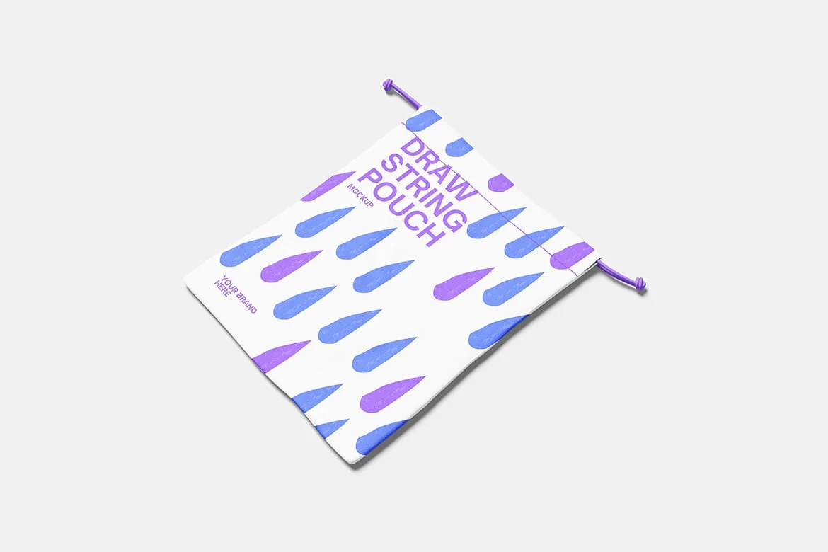 束口抽绳袋包装设计样机 Drawstring Pouch Mockup