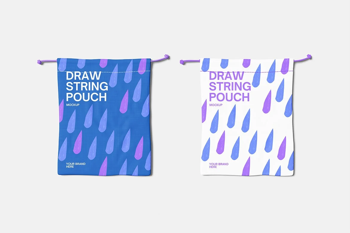 束口抽绳袋包装设计样机 Drawstring Pouch Mockup