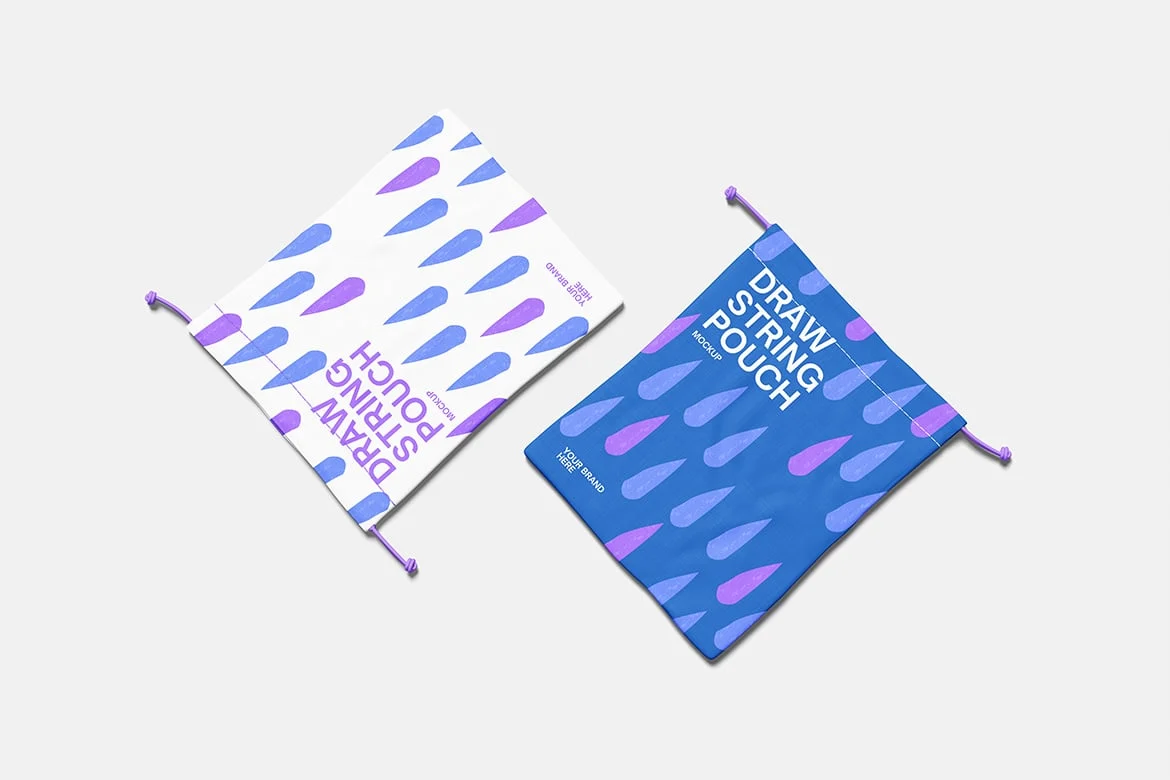 束口抽绳袋包装设计样机 Drawstring Pouch Mockup