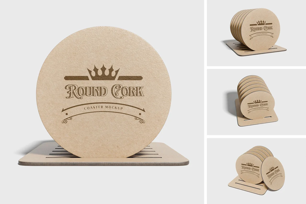 杯垫家居装饰展示样机 Coaster Mockup