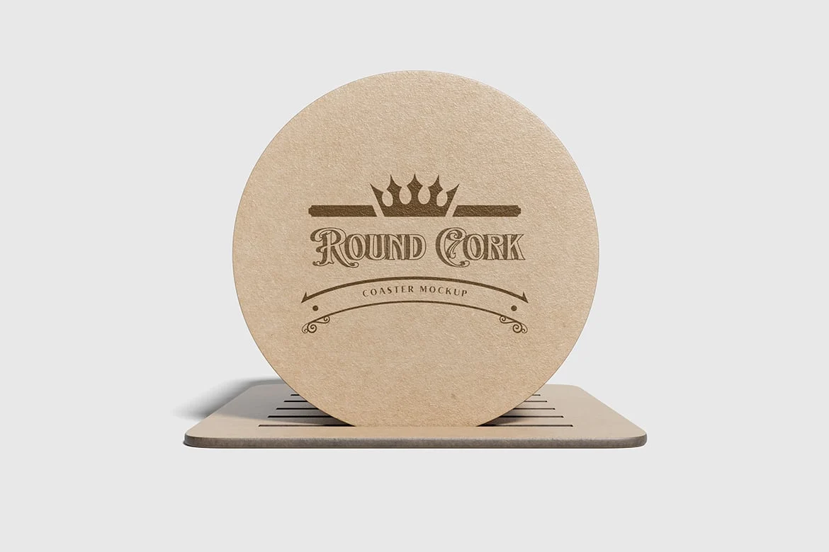 %title插图%num 杯垫家居装饰展示样机 Coaster Mockup