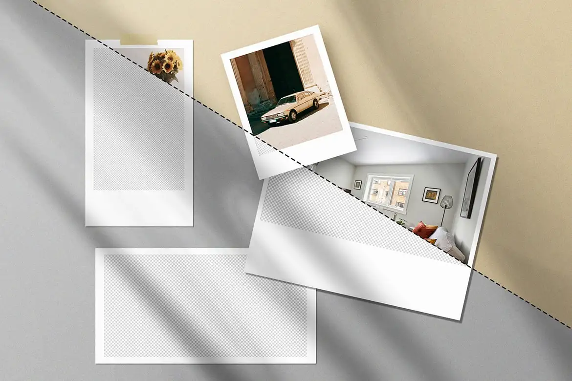 %title插图%num 经典宝丽来拍立得相片样机 classic polaroid photo mockup