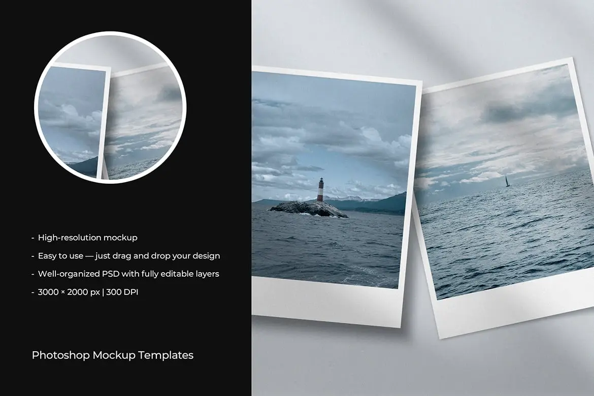 %title插图%num 街头快照宝丽来照片样机 Snapshot Streets Polaroid Mockup