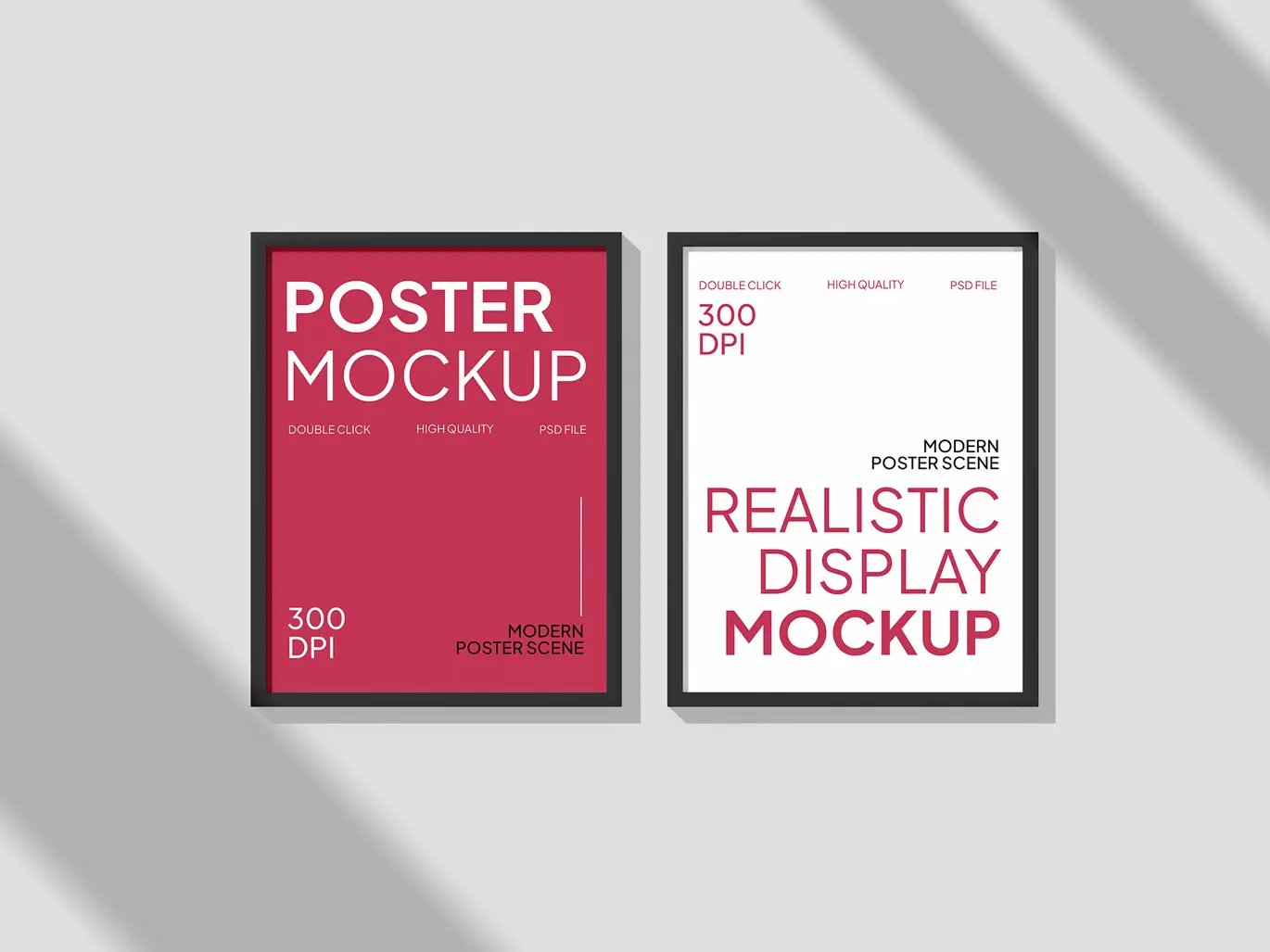 街头墙壁画框海报展示样机 Street Wall Frame Poster Mockup