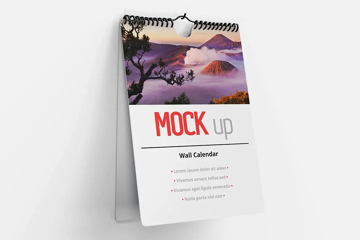 挂墙年历日历设计样机 Wall Calendar Mockup