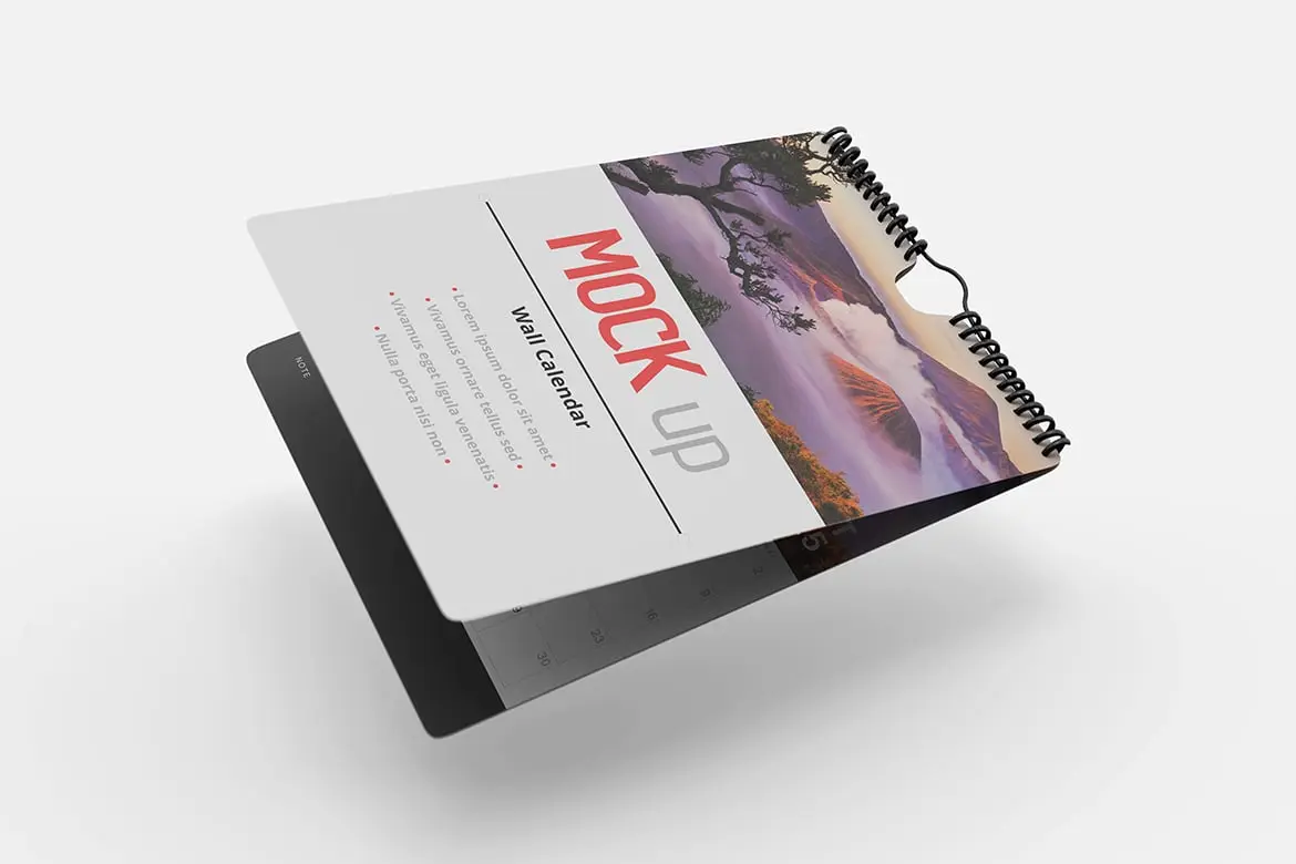 挂墙年历日历设计样机 Wall Calendar Mockup