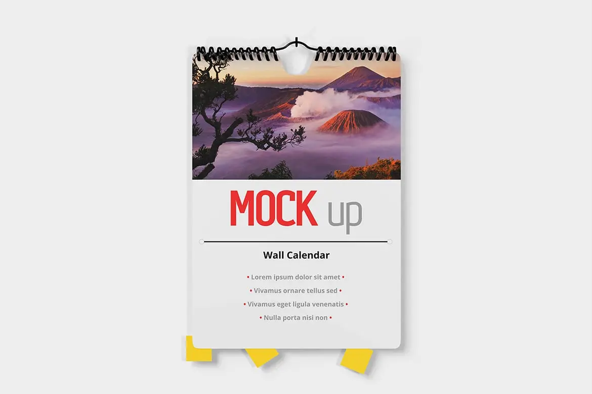 挂墙年历日历设计样机 Wall Calendar Mockup