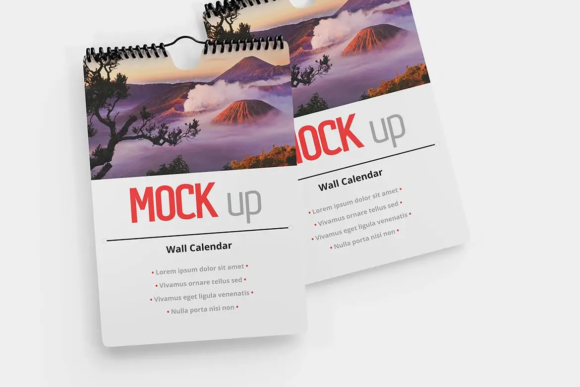 挂墙年历日历设计样机 Wall Calendar Mockup