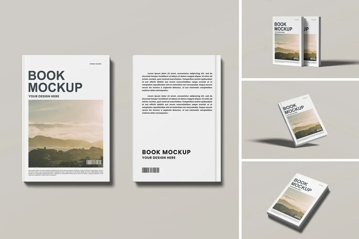 精装硬封面书籍展示样机 Hard Cover Book Mockup