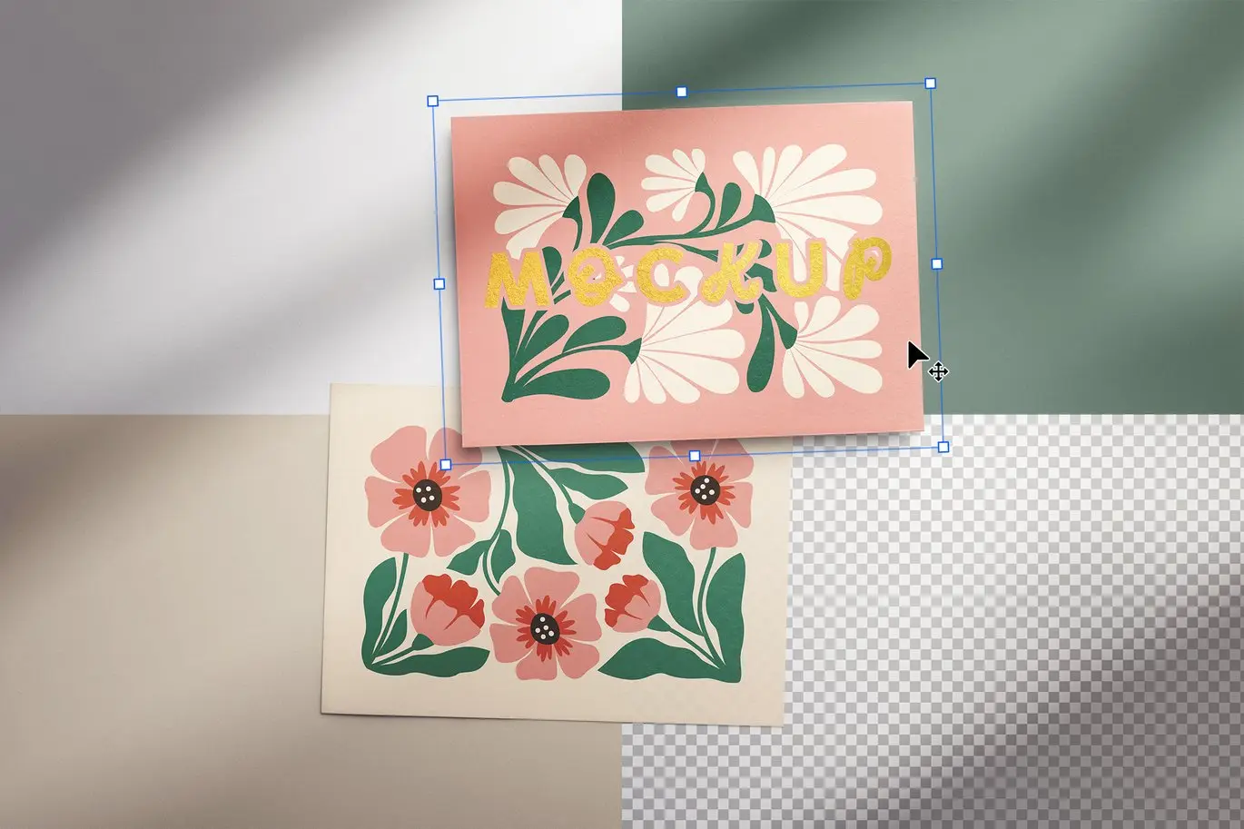 7x5英寸纸质卡片样机套装 7x5in Paper Card Mockup Set