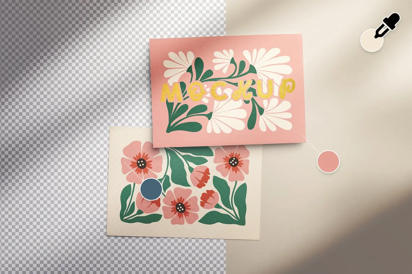 7x5英寸纸质卡片样机套装 7x5in Paper Card Mockup Set