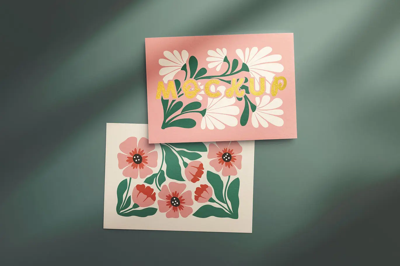 7×5英寸纸质卡片样机套装 7x5in Paper Card Mockup Set