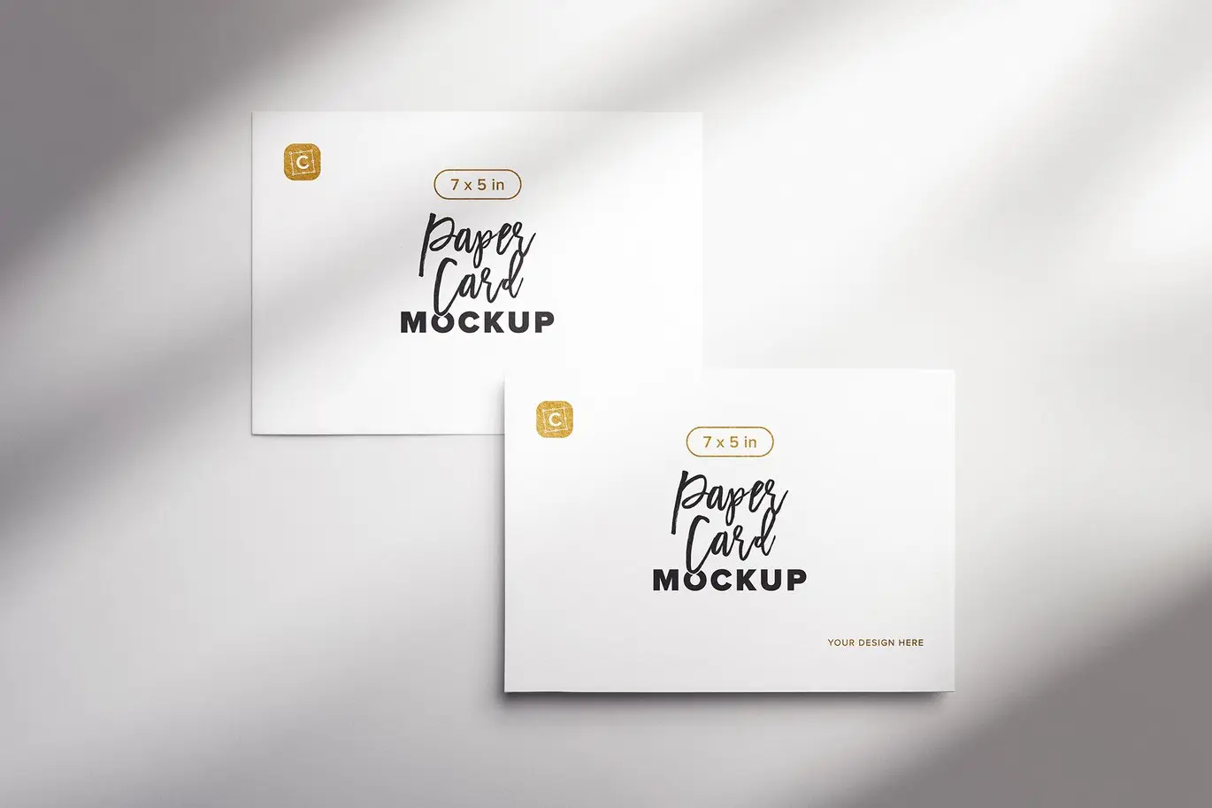 7x5英寸纸质卡片样机套装 7x5in Paper Card Mockup Set