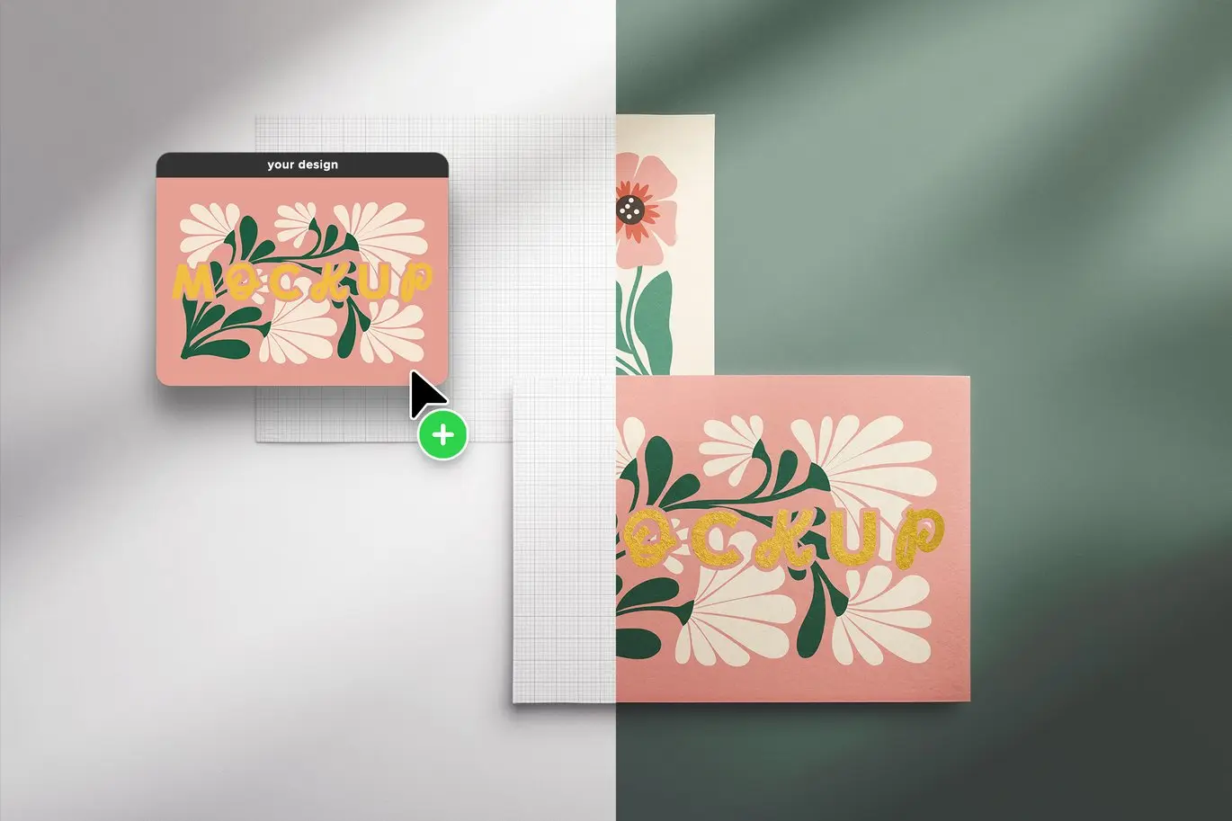 7x5英寸纸质卡片样机套装 7x5in Paper Card Mockup Set