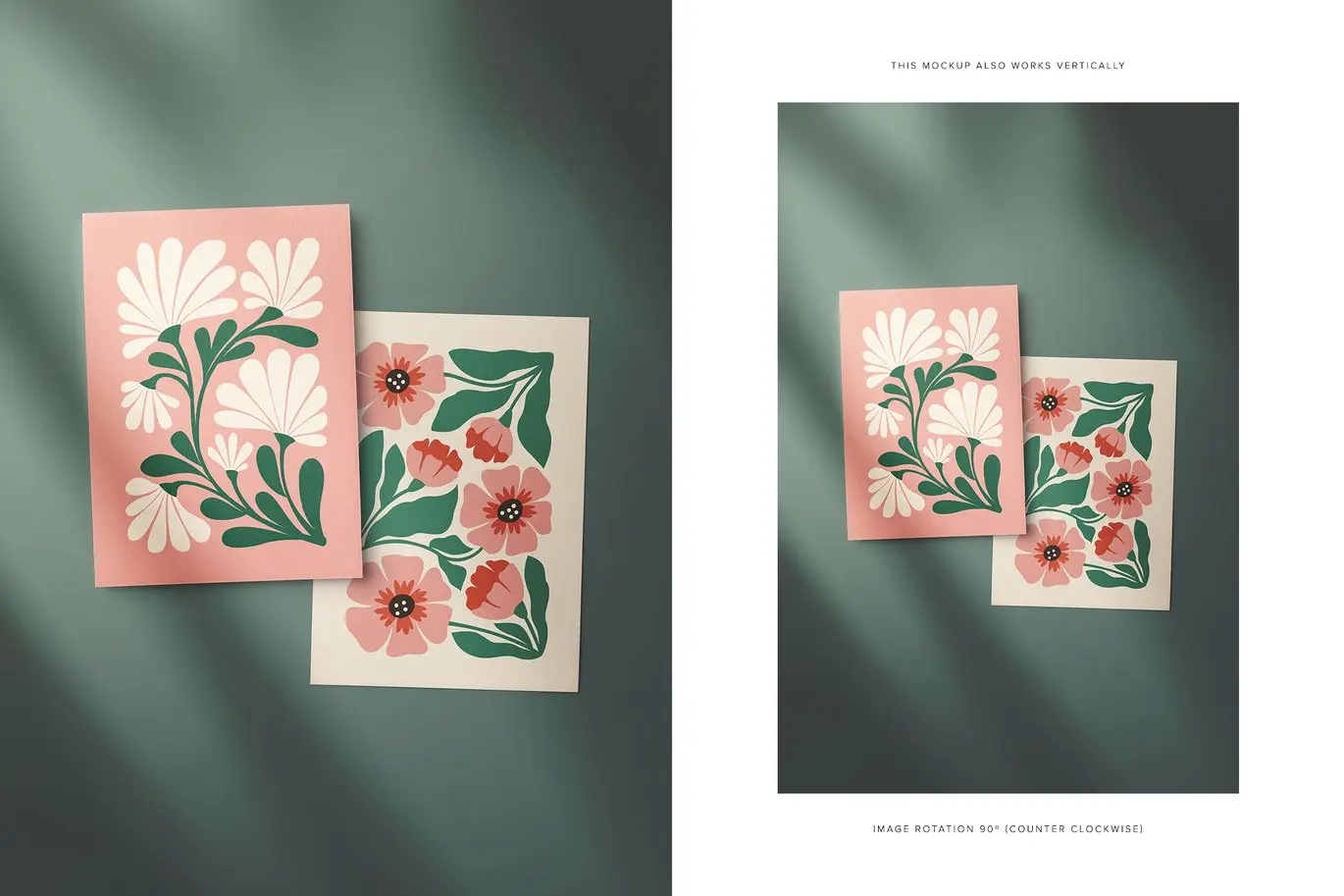 7x5英寸纸质卡片样机套装 7x5in Paper Card Mockup Set