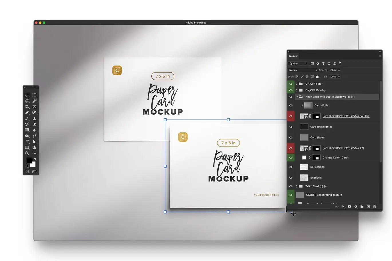 %title插图%num 7x5英寸纸质卡片样机套装 7x5in Paper Card Mockup Set