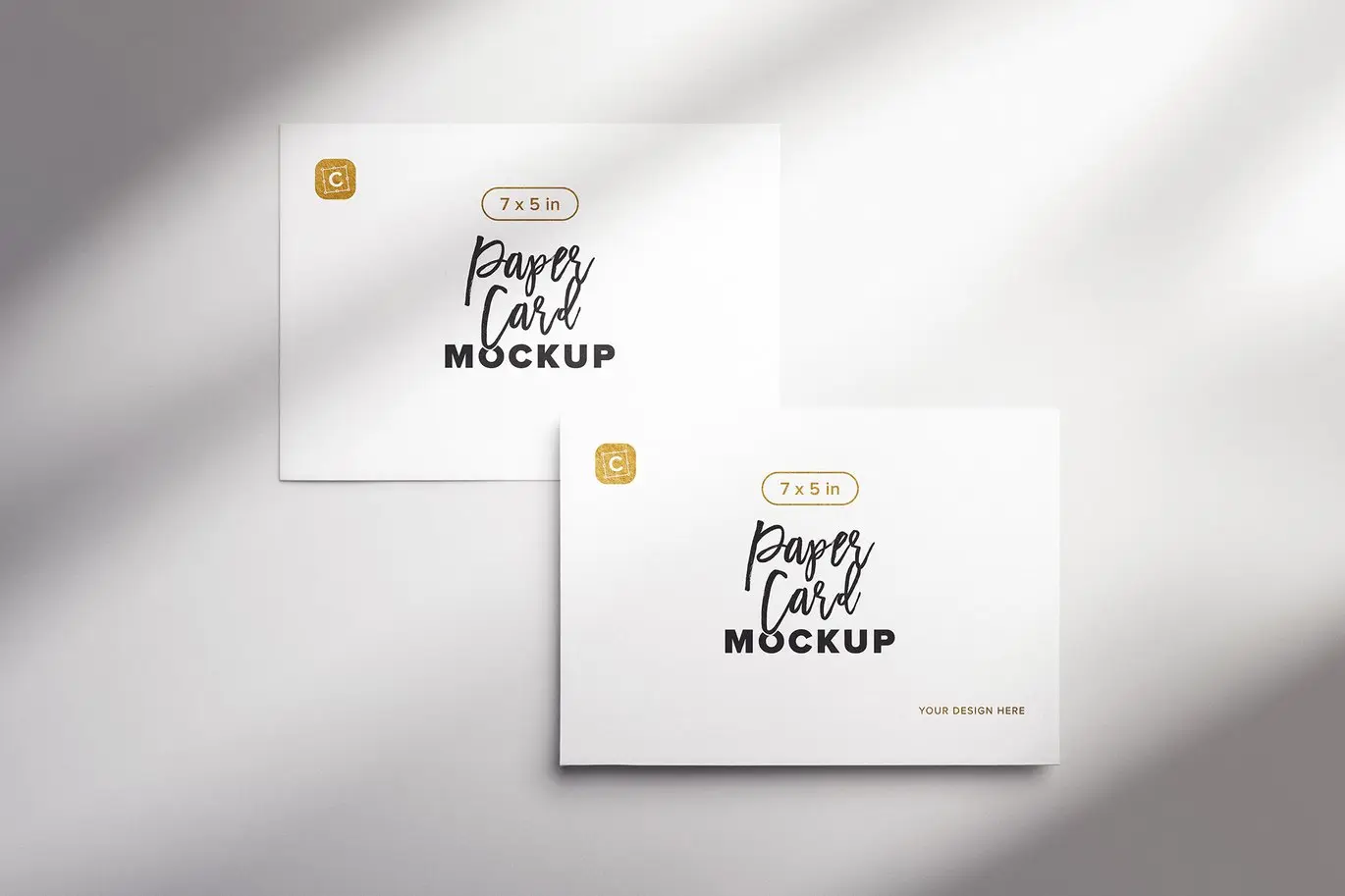 7x5英寸纸质卡片样机套装 7x5in Paper Card Mockup Set