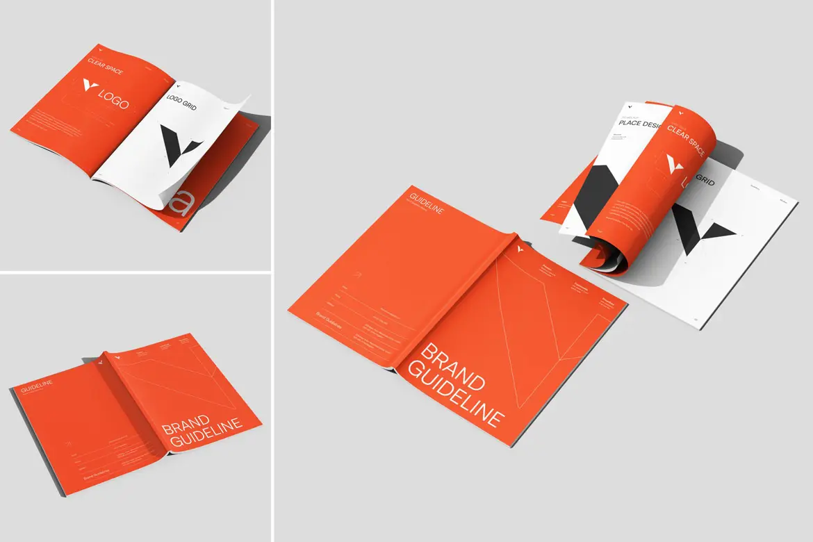品牌视觉规范手册展示样机 Brand Guideline Book Mockup