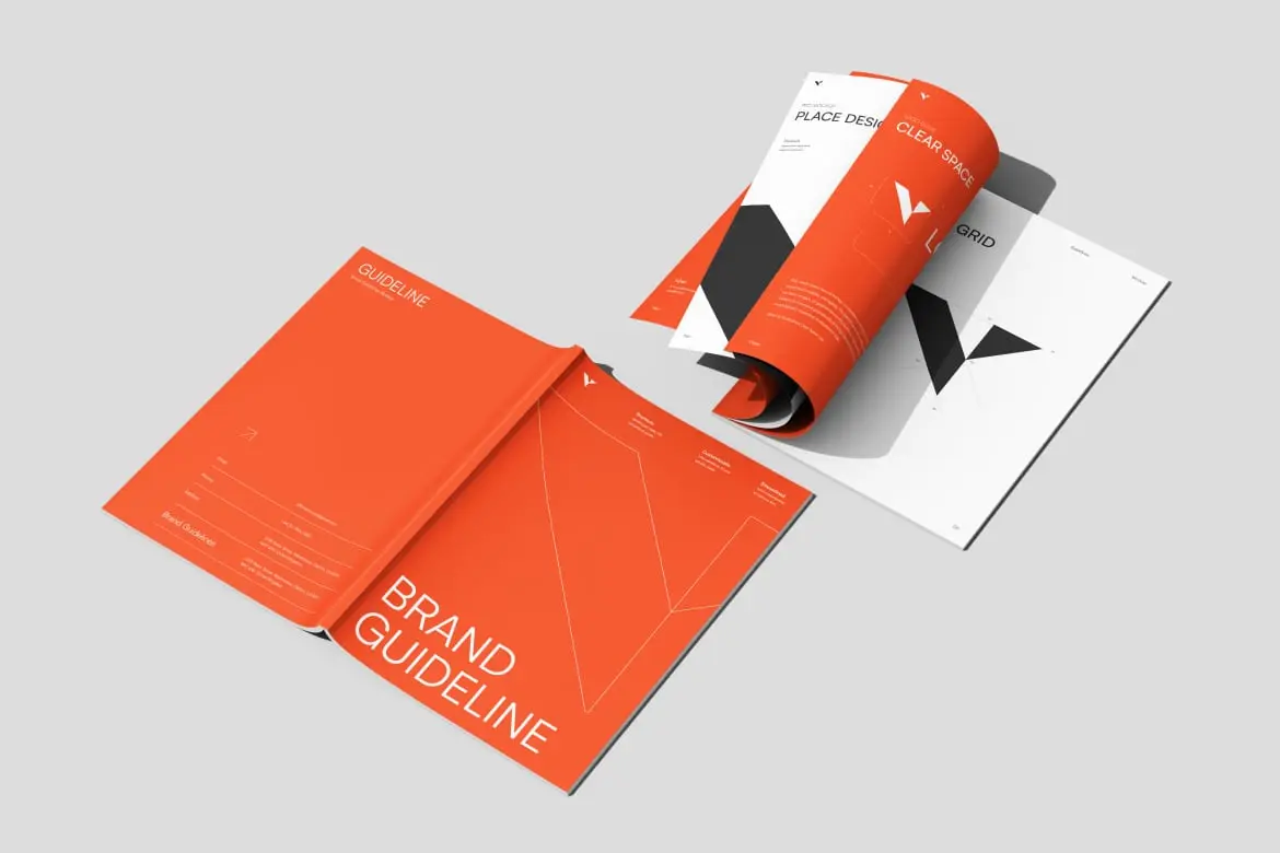 品牌视觉规范手册展示样机 Brand Guideline Book Mockup