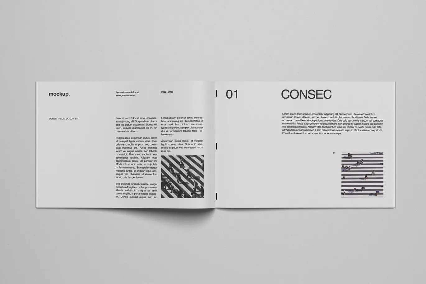 A4横向版面产品目录样机 A4 Landscape Catalog Mockup