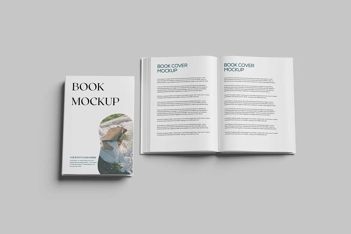 精装书籍硬封面展示样机 Book Mockup