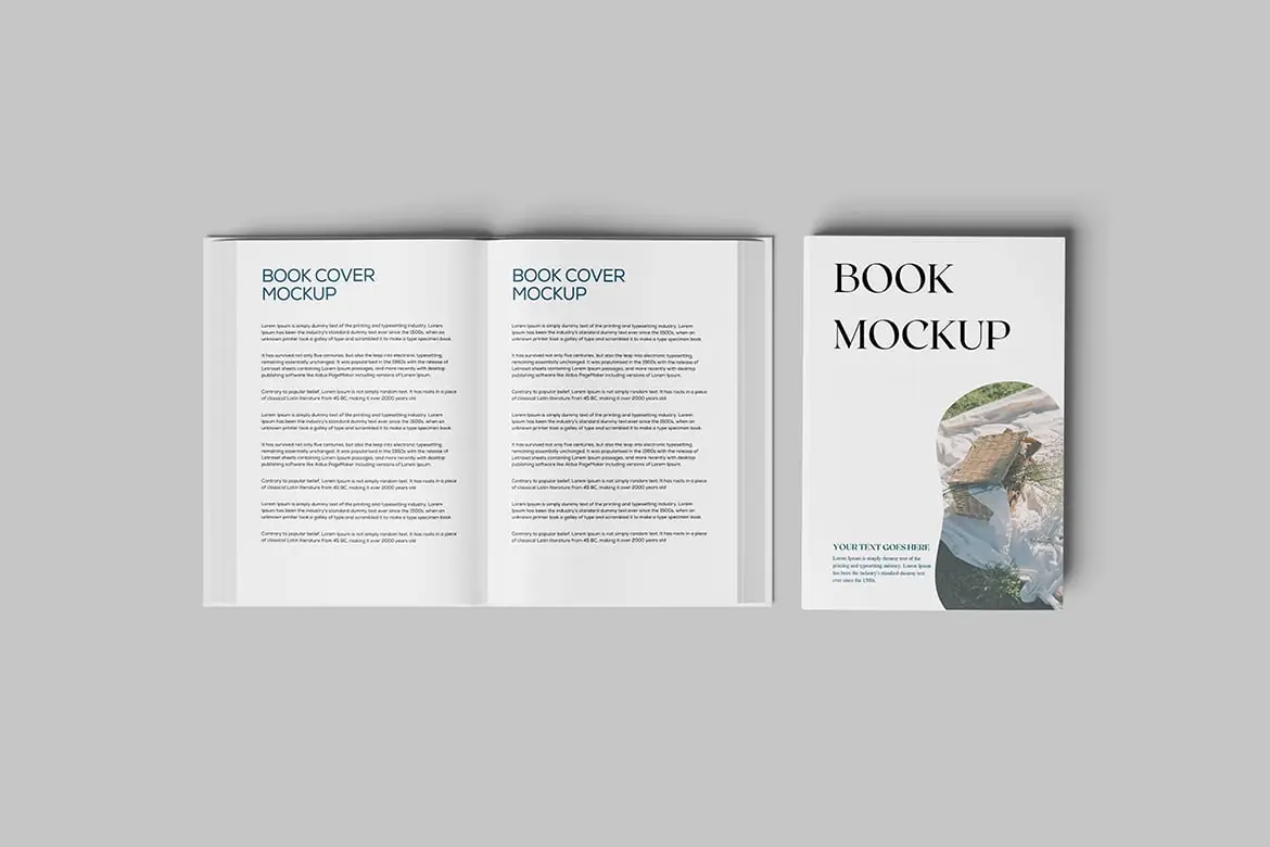 精装书籍硬封面展示样机 Book Mockup