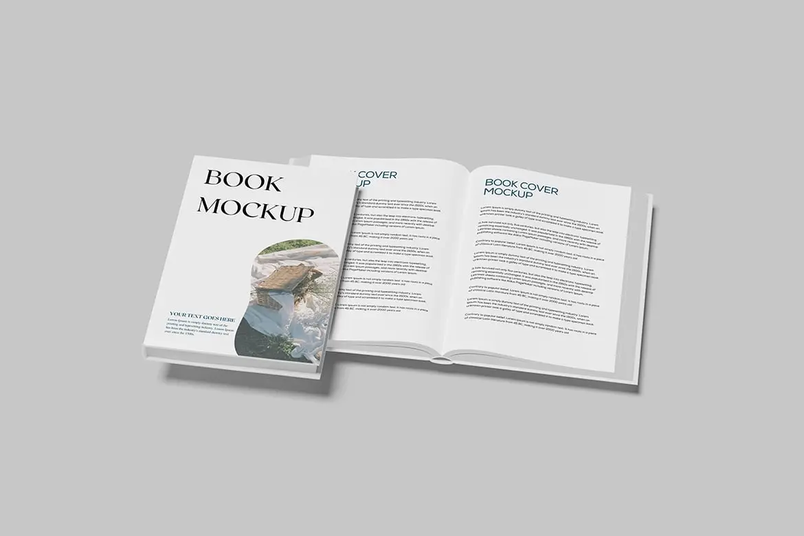 精装书籍硬封面展示样机 Book Mockup