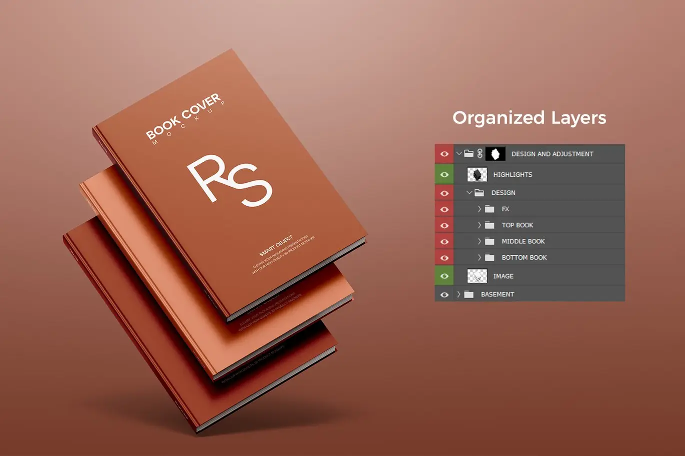 逼真效果书籍立体展示样机 Realistic Book Mockup