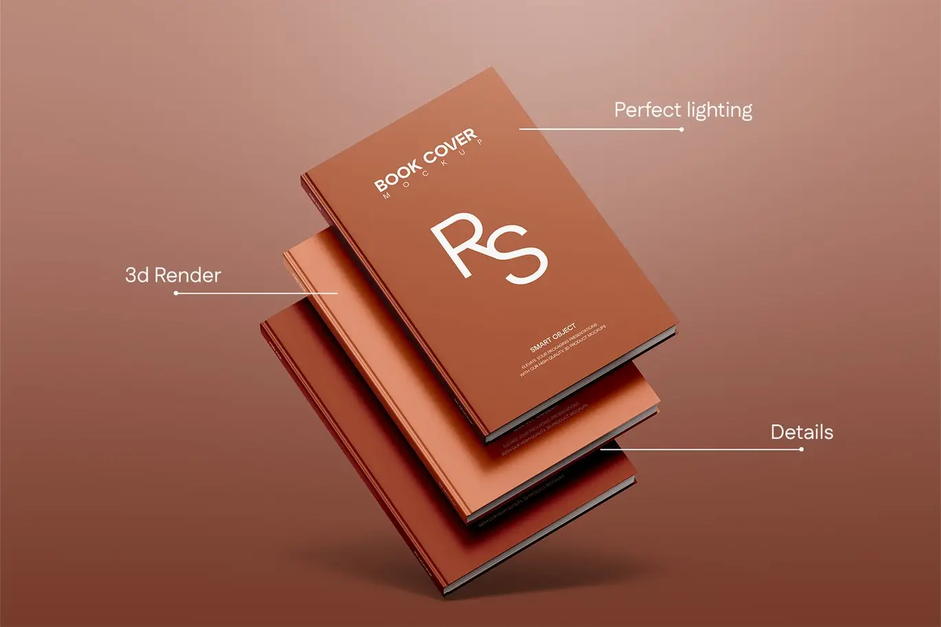 逼真效果书籍立体展示样机 Realistic Book Mockup