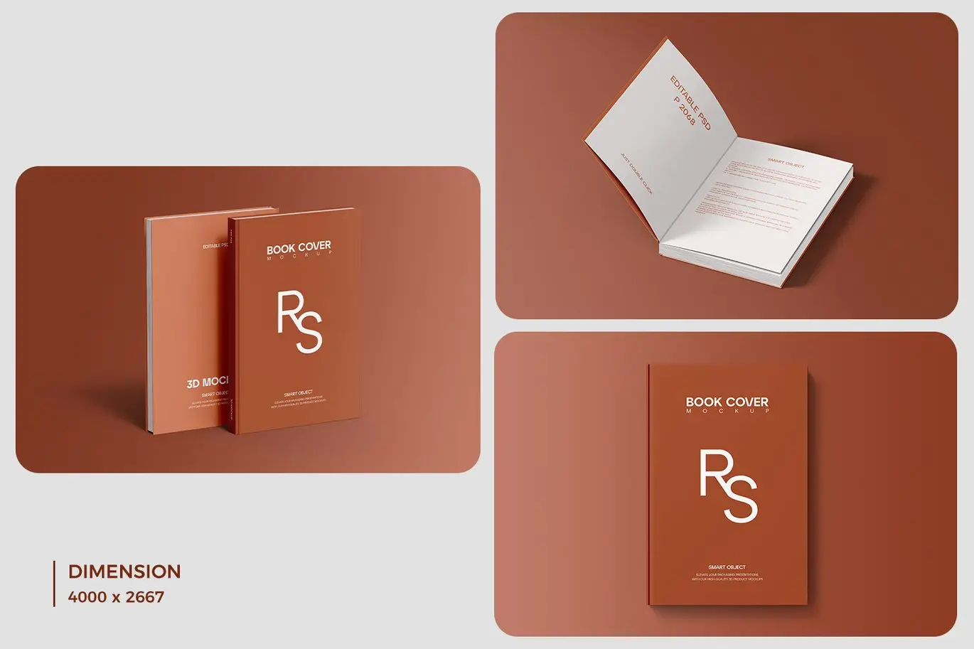 逼真效果书籍立体展示样机 Realistic Book Mockup