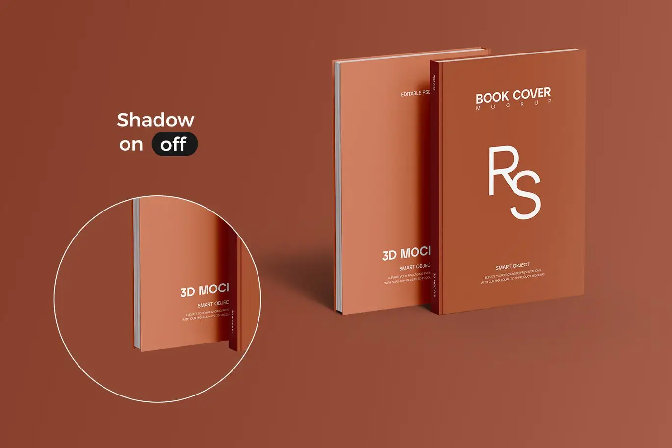 逼真效果书籍立体展示样机 Realistic Book Mockup