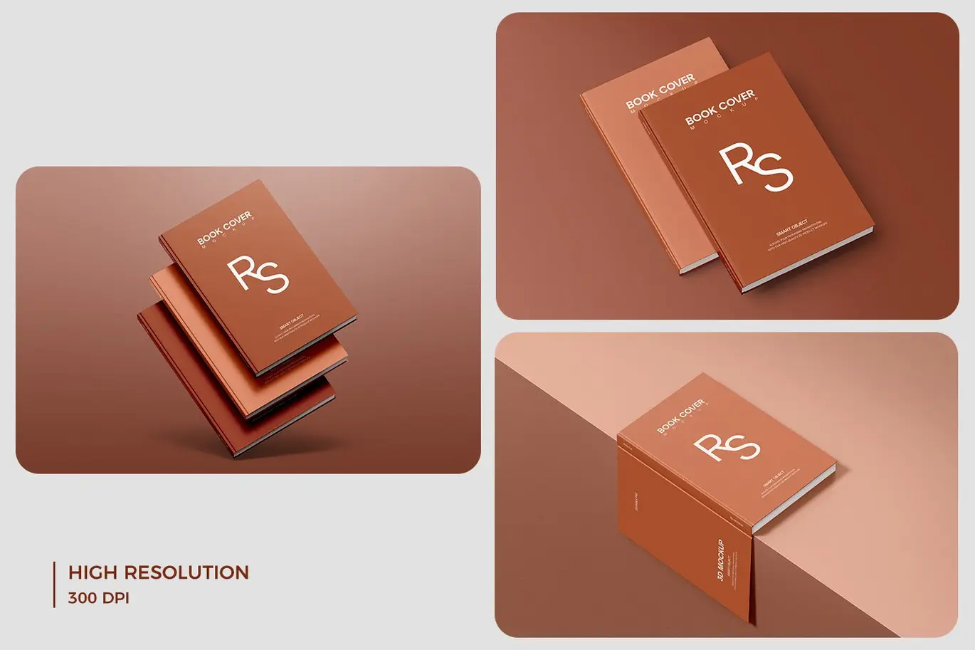 逼真效果书籍立体展示样机 Realistic Book Mockup