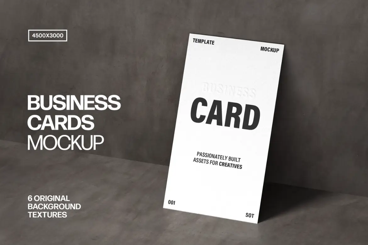 90x50mm标准尺寸名片设计样机 90x50mm Business Card Mockup