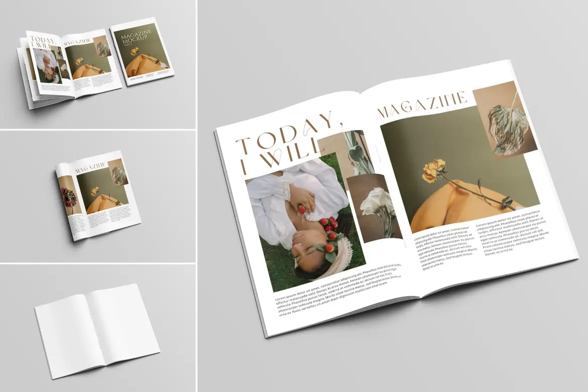 时尚杂志封面展示样机模版 Magazine Mockup