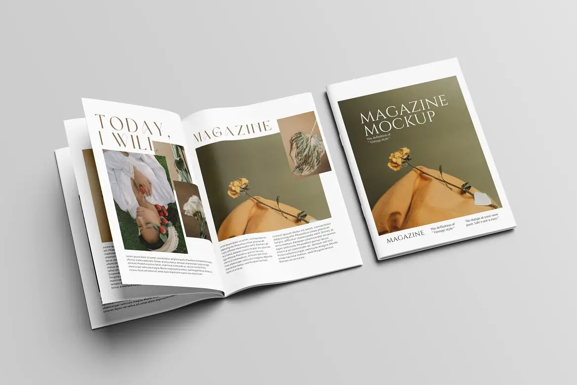 时尚杂志封面展示样机模版 Magazine Mockup