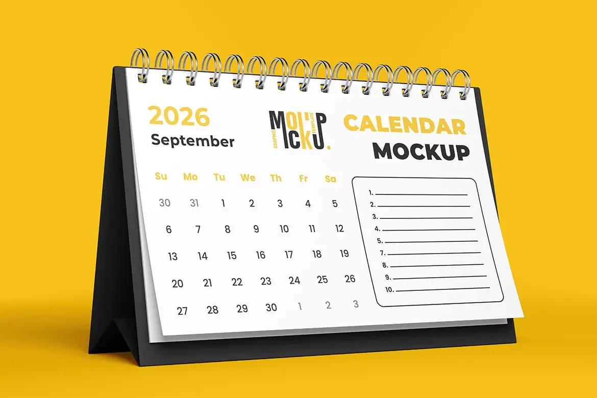 纵向日历模板展示样机 Calendar Mockup Sets